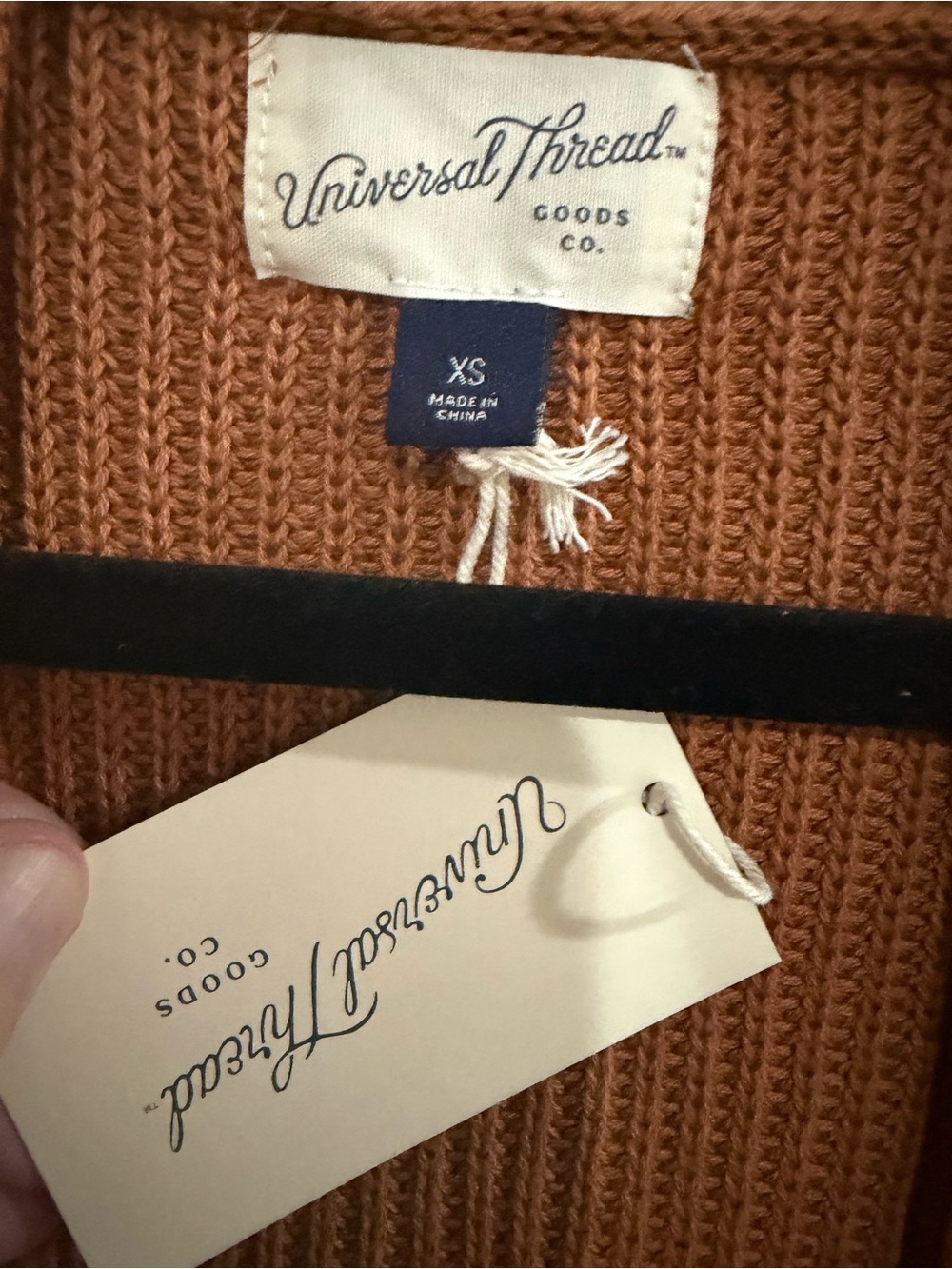 Universal Thread Open-Front Cardigan in Rust Orange - Picture 4 of 5